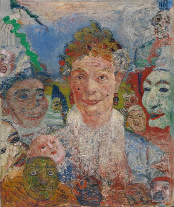 James Ensor 'Old Lady with Masks' (1889)