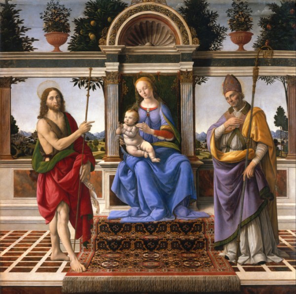 Verrocchio and Lorenzo di Credi 'Madonna and Child between St. John the Baptist and St. Donatus' (c.1475 - 86)